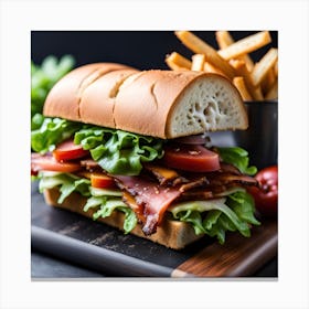 Sandwich On A Plate Canvas Print