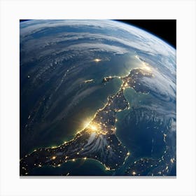 Earth At Night 10 Canvas Print