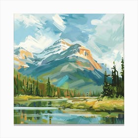 Canadian Mountain Landscape Painting Canvas Print