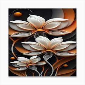 White Lotus Flowers Canvas Print