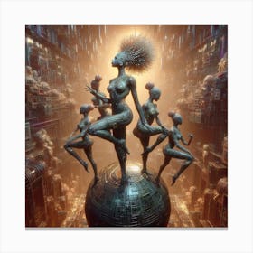 Futuristic Dancers 3 Canvas Print