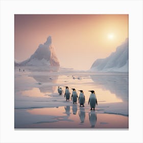 Penguins On Ice 1 Canvas Print