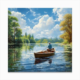 Man In A Boat 2 Canvas Print