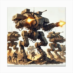 Mech Walkers Iron Commonwealth Canvas Print