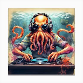 Dj Octopus 1 Canvas Print