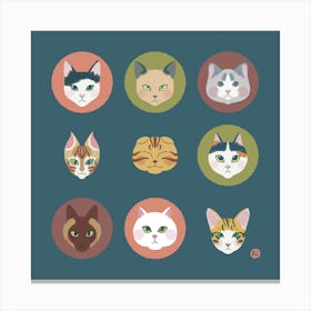 Whisker Gang [dark green] Canvas Print