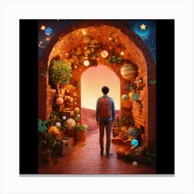 Man Standing In An Archway Canvas Print