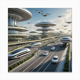 Futuristic Cityscape 44 Canvas Print