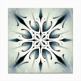 Snowflake, mandala, geometric design, abstract, art, sharp, style, Ornament, poster, print Canvas Print