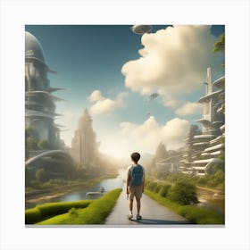 Futuristic Cityscape 219 Canvas Print