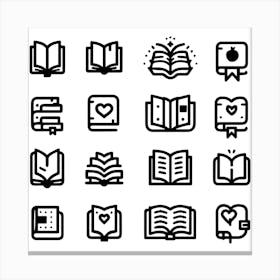 Book Icons Set Web Icons Design Collection (5) Canvas Print