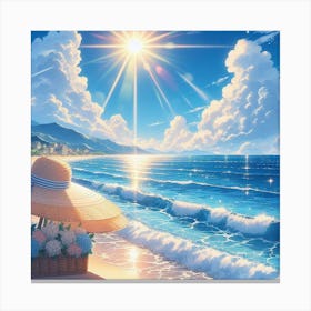 Sunny Day On The Beach Canvas Print