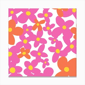 Petals In Pink Square Canvas Print