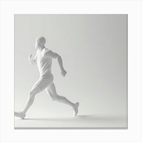 Man Running On White Background Canvas Print