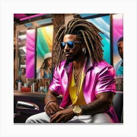 Man With Dreadlocks Canvas Print