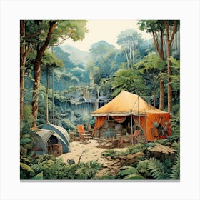 Tent In The Jungle Canvas Print