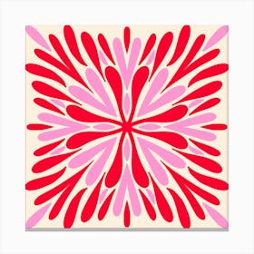 Symmetry Petals - orange and pink Canvas Print