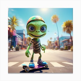 Alien Skate 1 Canvas Print