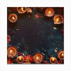 Diwali Themed Banner Texture With Ample Copy Spa 1 Canvas Print