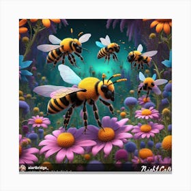 Bees In The Garden Canvas Print