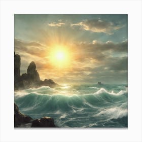 Sea Sun Art Print 1 Canvas Print