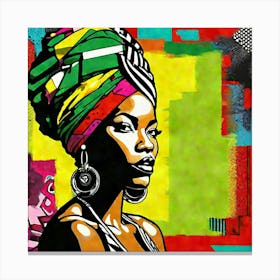 African Woman In A Turban Canvas Print