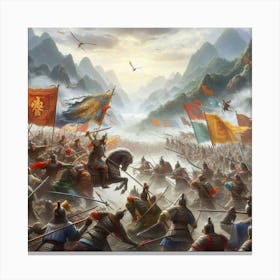 Battle Of The Chinese Army Canvas Print