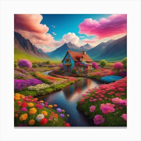 House In The Countryside Canvas Print