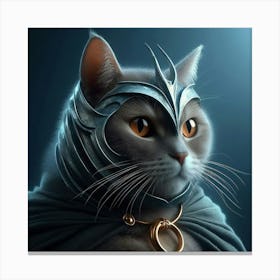 Cat In Armor Canvas Print