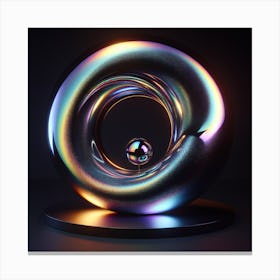 Abstract Sphere Chrome effect and iridescent Canvas Print