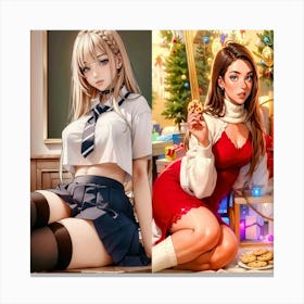 Two Anime Girls 2 Canvas Print