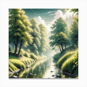 River In The Forest 59 Canvas Print