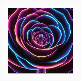 Neon Rose Canvas Print