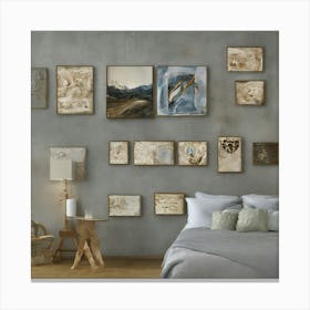 Gallery Wall In A Bedroom Canvas Print