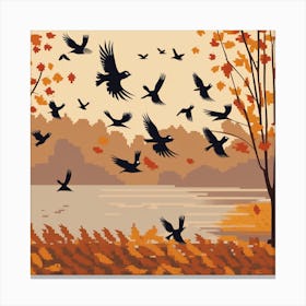 Autumn Crows Canvas Print