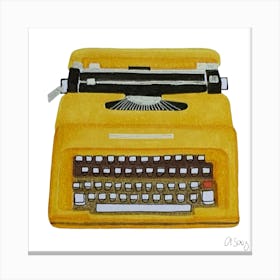 Yellow Typewriter Canvas Print