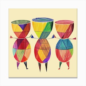 Three Colorful Drums Canvas Print