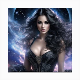 Gothic Woman in the Stars Canvas Print