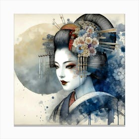 Japan Traditional Geisha Illustration By Ad 23 Canvas Print