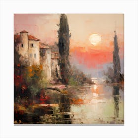 Abstract Amalfi: Monet's Coastal Whispers Canvas Print