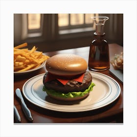 Burger And Fries 16 Canvas Print