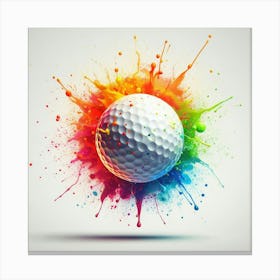 Golf Ball With Paint Splashes 1 Canvas Print