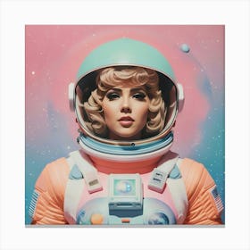 Pastel Female Astronaut 4 Canvas Print