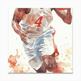 Basketball Player Dribbling 5 Canvas Print