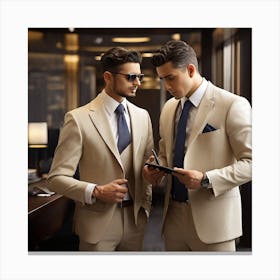Two Men In Suits 3 Canvas Print