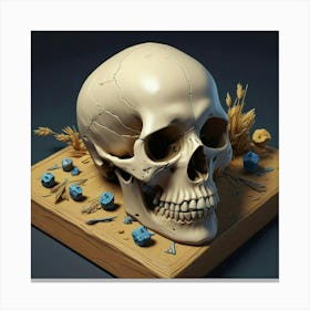 Skull 3d Model Canvas Print