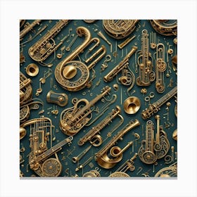 Musical Instruments Seamless Pattern Canvas Print