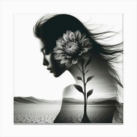 Silhouette of a beautiful woman 7 Canvas Print