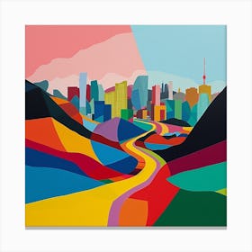 Abstract Travel Collection Seoul South Korea 2 Canvas Print