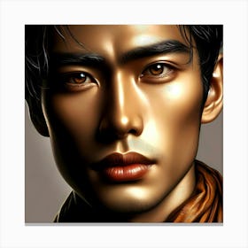 Portrait Of Asian Man Canvas Print